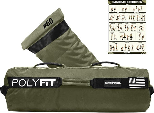Polyfit Sandbag Pro - Workout Sandbag with Triple Closure Filler Bag and Reinforced Nylon Webbing
