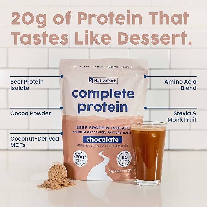 NativePath Complete Beef Protein Powder Isolate ??Grass-Fed, Pasture-Raised, Dairy & Lactose Free