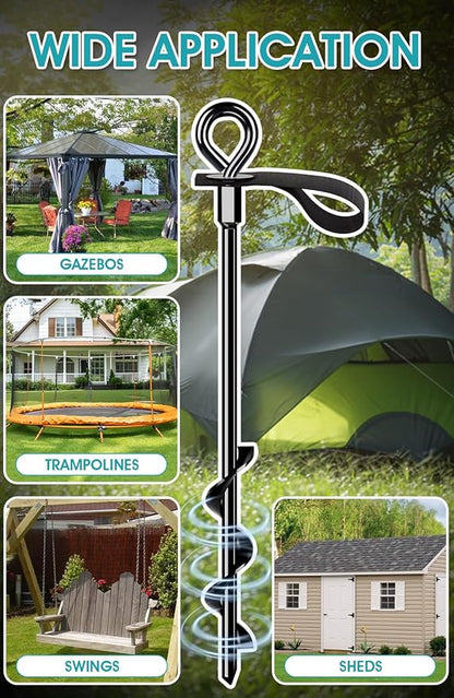 Trampoline Anchors Set of 8 - Heavy Duty Trampoline Stakes - Ground Anchors Resistant High Wind