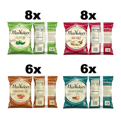 Miss Vickie's Kettle Cooked Potato Chips, Variety Pack, 1.375 Ounce (Pack of 28)