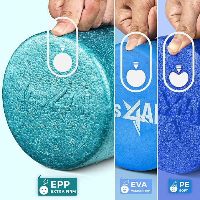 Yes4All High-Density EPP Round Back Roller Foam, Exercise Foam Roller for Yoga, Pilates &
