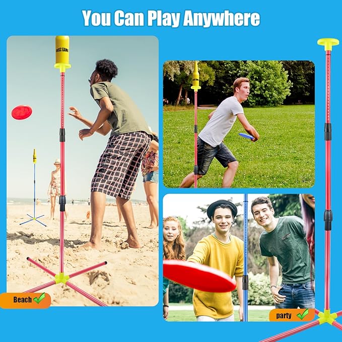 Eastgoing Outdoor Flying Disc Game Set, Bottle Game with Height Adjustment Button und Score