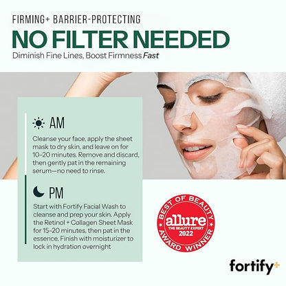 Face Mask with Retinol and Collagen - Dermatologist Tested, Anti Aging - Firming & Barrier