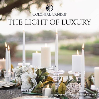 Colonial Candle Unscented Taper Candle, Classic Collection, Indigo, 8 In, Pack of 12 - Up to 6