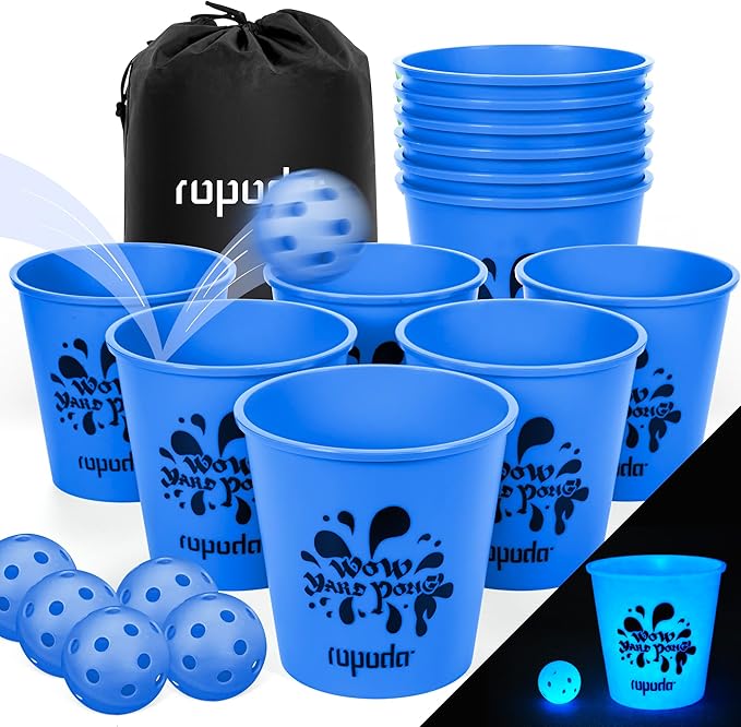 ropoda Giant Yard Pong,Yard Games with Durable Buckets and Balls, Outdoor Game with Carry Bag for