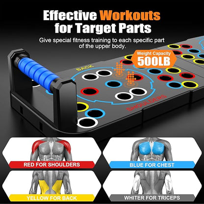 Solid Push Up Board 15 in 1 Home Workout Equipment Multi-Functional Pushup Stands System Fitness