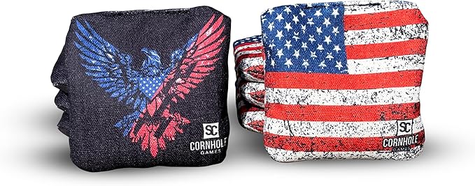 Professional Dual Sided Cornhole Bags- 16 oz 6x6 w/Premium Resin Fill - Official Tournament