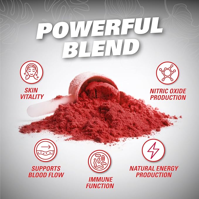 EHP Labs OxyReds Superfood Beets Powder - Nitric Oxide Supplement, Organic Beet Root Powder, Immune