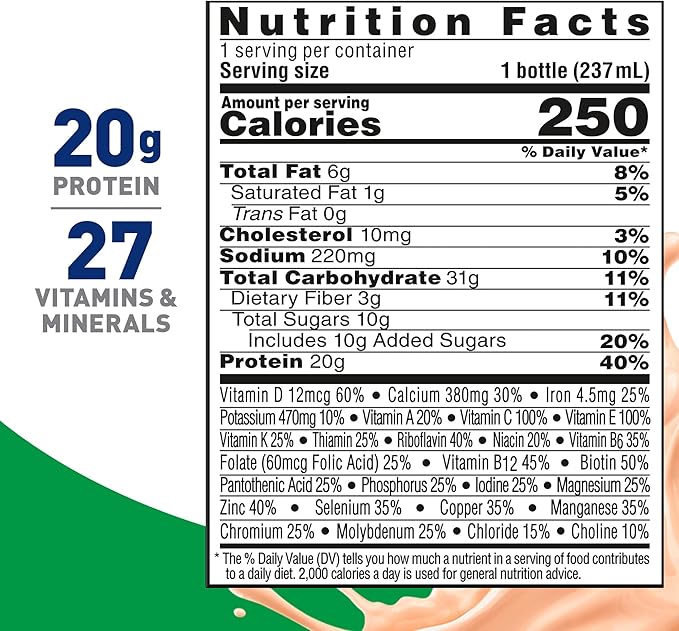 BOOST High Protein with Fiber Ready to Drink Complete Nutritional Drink, Very Vanilla, 8 fl oz