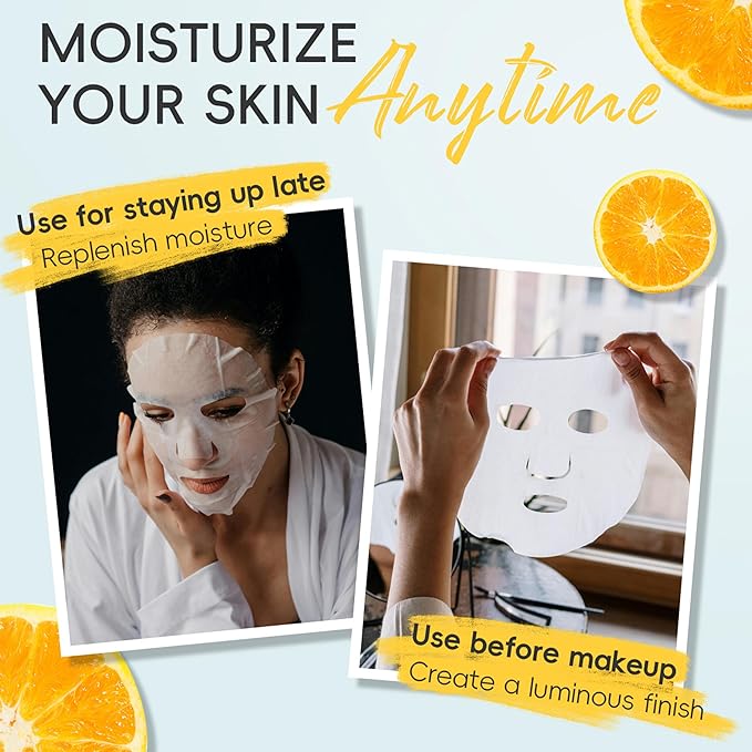 18 Pack Collagen Face Masks Skincare Bulk,Hydrating Spa Face Mask Beauty for Sensitive Skin,Sheet