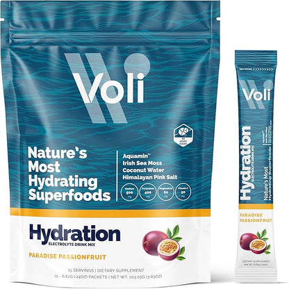 Voli Electrolytes Powder Packets | No Added Sugar Electrolyte Drink Mix for Hydration | Keto &