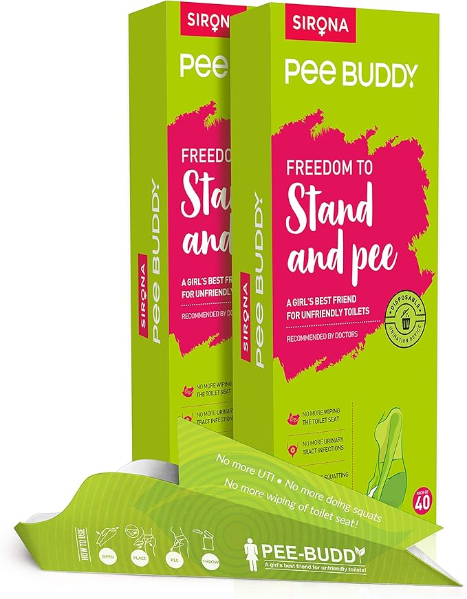 PEE BUDDY 80 Funnels Portable Female Urination Device | Disposable Female Urinal Funnel | Travel
