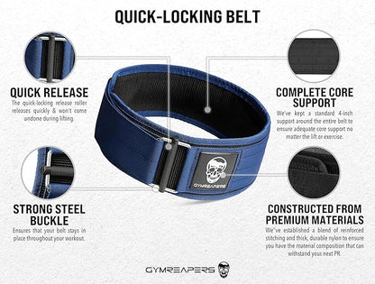 Gymreapers Quick Locking Weight Lifting Belt for Men Gym Belt for Powerlifting Deadlift Belt with 4