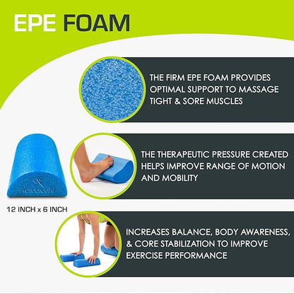 ProsourceFit Flex Foam Rollers for Muscle Massage, Physical Therapy, Core & Balance Exercises