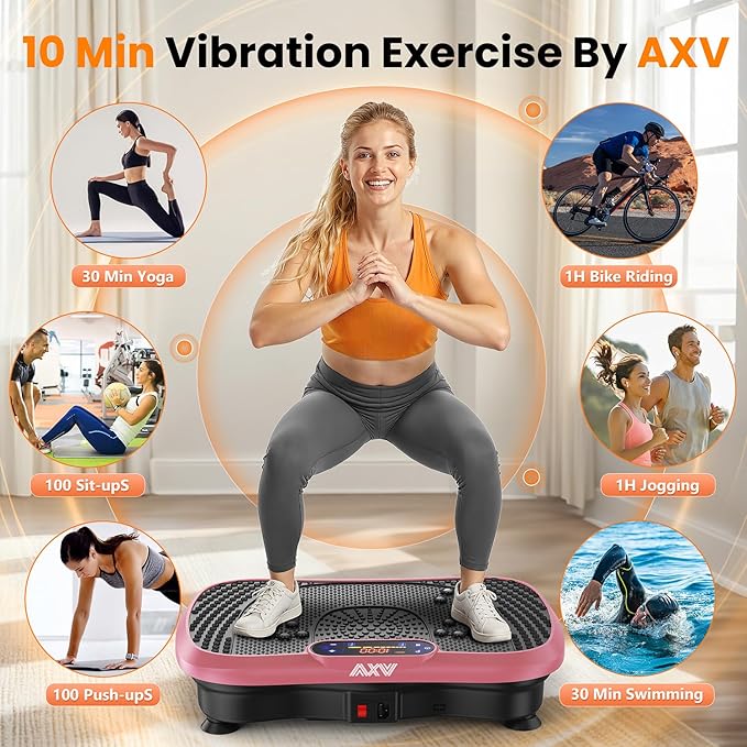 AXV Vibration Plate Fitness Platform Exercise Machine Vibrating Shaking Full Body Shaker Workout