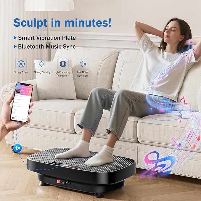 Vibration Plate Exercise Machine, Vibration Plate for Lymphatic Drainage & Body Toning, Whole Body