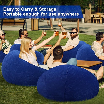 Realspring 12 Pcs Bean Bag Chairs for Adults Inflatable Chairs with Electric Air Pump,Blow up Couch