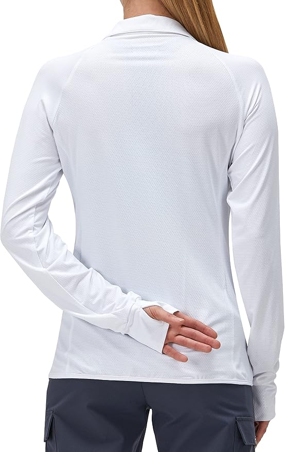 Women's UPF 50+ UV Sun Protection Clothing Long Sleeve Athletic Hiking Shirts Lightweight SPF Zip