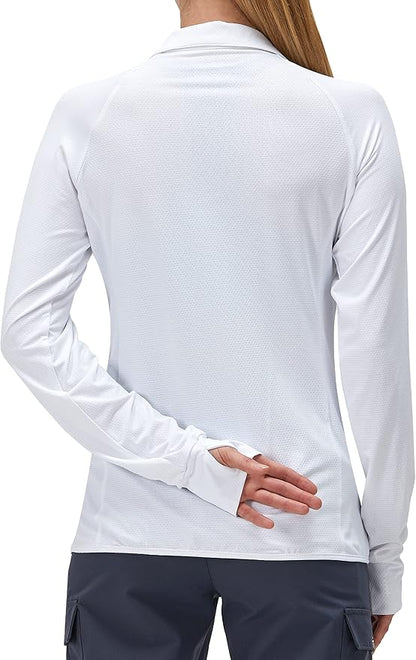 Women's UPF 50+ UV Sun Protection Clothing Long Sleeve Athletic Hiking Shirts Lightweight SPF Zip
