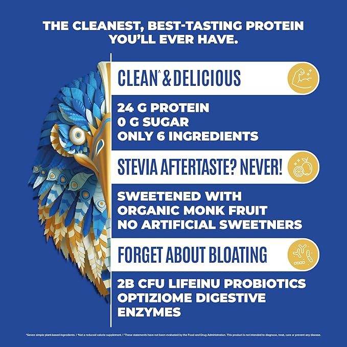 Falcon Vegan Protein Powder Organic, Stevia & Sugar Free, Plant Based Protein, Low Carb, Dairy