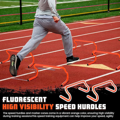 5 Pcs Speed Agility Training Hurdles Detachable Durable Equipment Plyometric and All Purpose Speed
