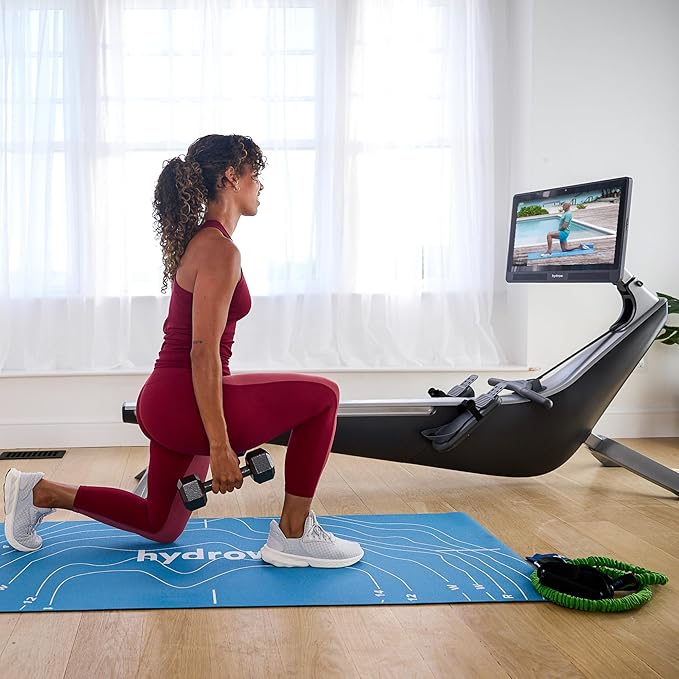 Hydrow Origin Rowing Machine with Immersive 22" HD Rotating Screen - Stows Upright | Live and