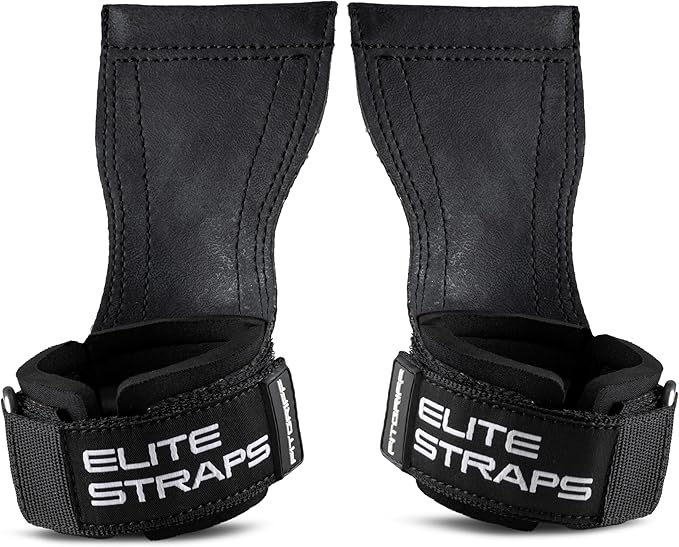 Fitgriff® Elite Straps - Lifting Wrist Straps (Rubber Grips) for Weightlifting, Gym, Workout