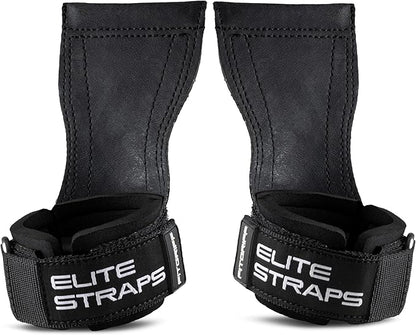 Fitgriff® Elite Straps - Lifting Wrist Straps (Rubber Grips) for Weightlifting, Gym, Workout