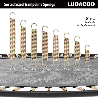 3.5"-8.5" Trampoline Springs, Heavy Duty Stainless Steel Trampoline Accessories with Swivel &