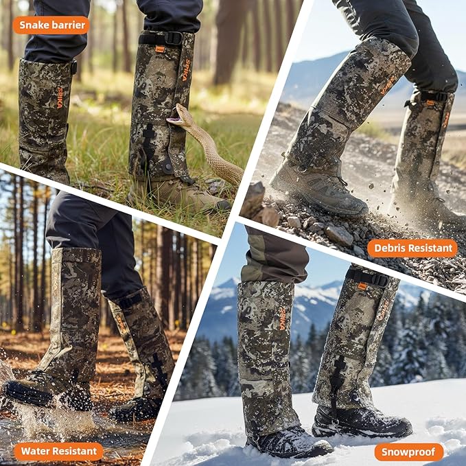 SPIKA Strike Snake Gaiters, Waterproof Snake Chaps for Hunting, Adjustable and Snake Resistent Leg