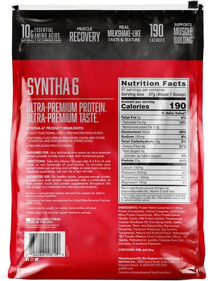 BSN SYNTHA-6 Whey Protein Powder, Vanilla Protein Powder with Micellar Casein, Milk Protein Isolate
