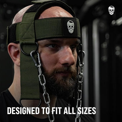 Gymreapers Neck Harness Weight Lifting - Neck Trainer Workout Equipment - Heavy Duty Stainless