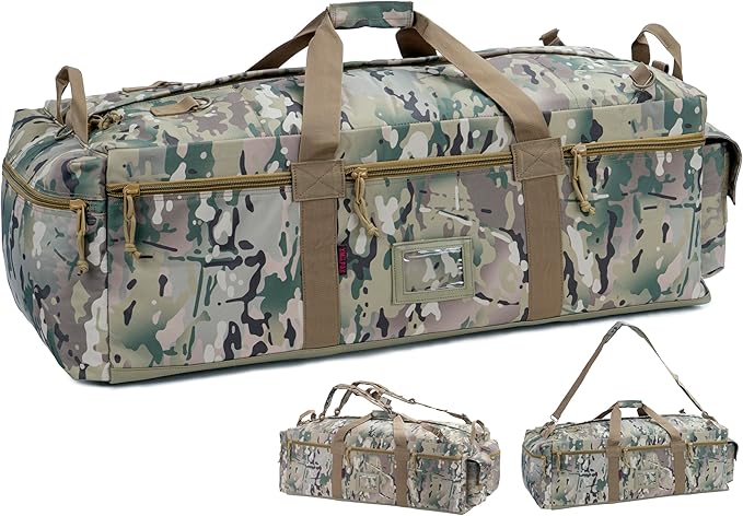 Large Military Duffle Bag Tactical Gear Load Out Bag Deployment Cargo Bag Travel Sports Equipment