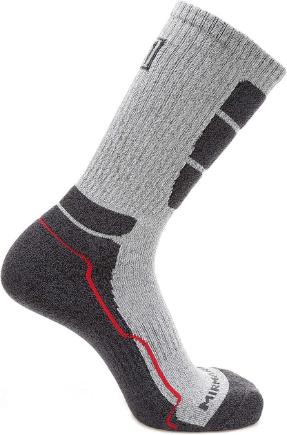 MIRMARU Men's 5 Pairs Hiking Outdoor Trail Running Trekking Moisture Wicking Cushion Crew Socks