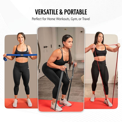 DMoose Fitness Fabric Resistance Bands for Full Body Exercises - Non-Slip Thick Cloth Stretch Band