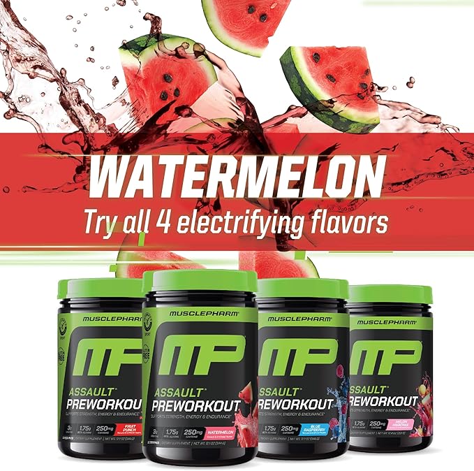 MusclePharm Assault Energy & Strength Pre Workout Powder for Men & Women with Beta Alanine