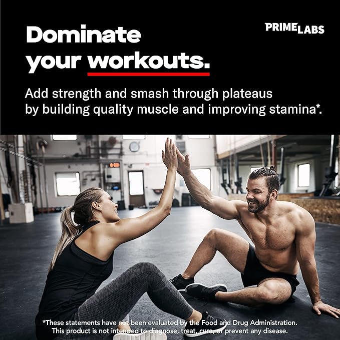 Prime Labs Testosterone Supplement for Men (2-Pack) - Stamina, Endurance, Energy, & Strength