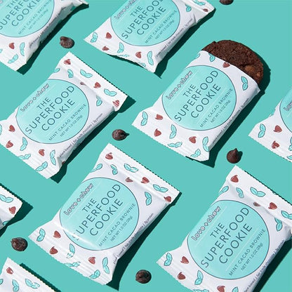 Love + Chew, Mint Cacao Brownie Minis - 18 Count - Tasty Gluten Free Cookies - Vegan - Healthy