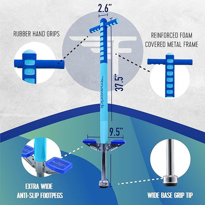 Flybar Maverick Pogo Stick for Kids Ages 5+, 40 to 80 Pounds, Perfect for Beginners, Easy Grip