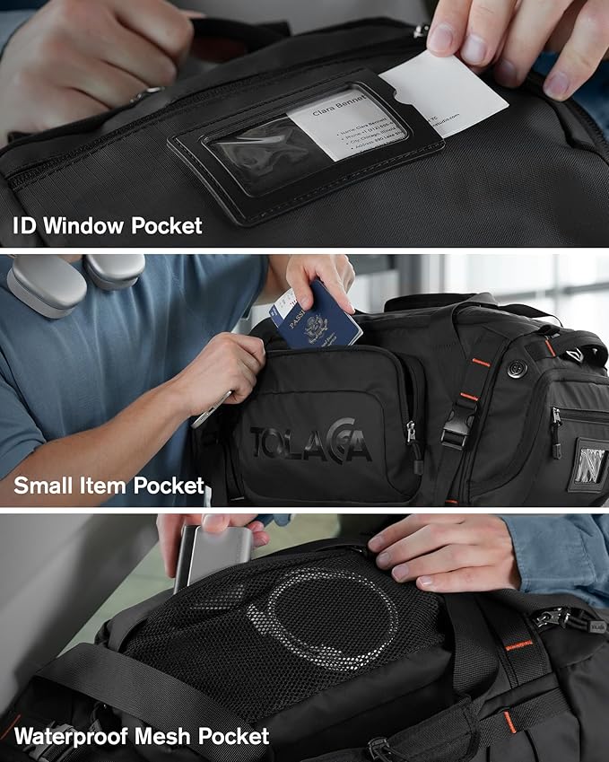 Tolaccea Gym Bag for Men & Women, 55L Large Duffle Bag Backpack for Travel Sports with Shoe