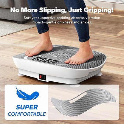 MERACH Vibration Plate Exercise Machine, Slim Vibration Plate for Lymphatic Drainage Weight Loss