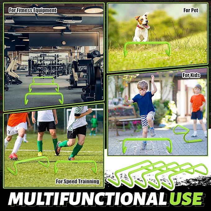 Wettarn 10 Pcs Speed Agility Training Hurdles Detachable Durable Hurdle Agility Plyometric and All