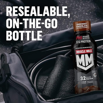 Muscle Milk Pro Advanced Nutrition Protein Shake, Intense Vanilla, 14 Fl Oz Bottle, 12 Pack, 40g