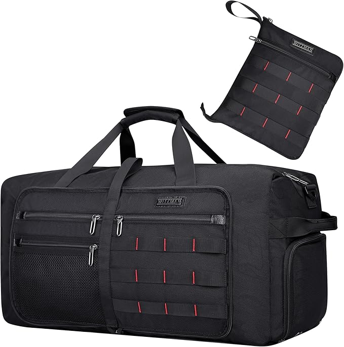 WITZMAN Foldable Duffle Bag for Travel 65L Lightweight Packable Duffel Bag with Shoes Compartment