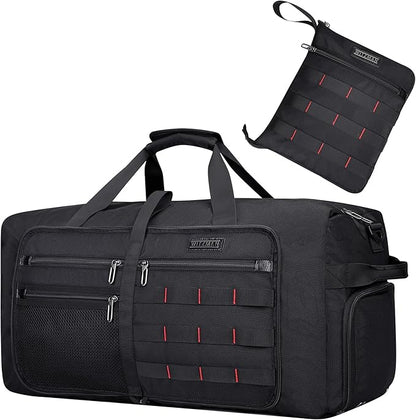 WITZMAN Foldable Duffle Bag for Travel 65L Lightweight Packable Duffel Bag with Shoes Compartment