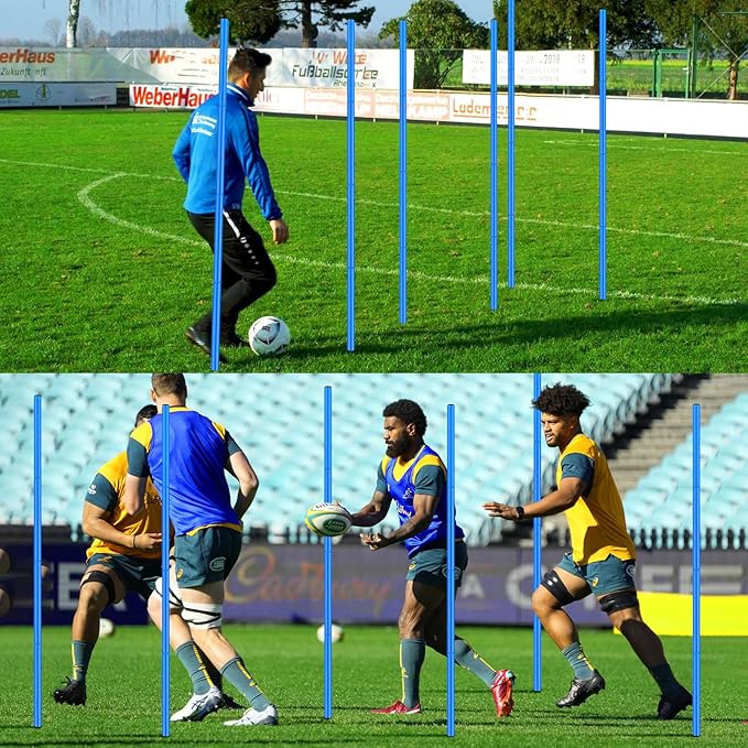 TOBWOLF 6PCS 6FT Adjustable Soccer Agility Training Poles, Detachable Sports Training Speed Sticks