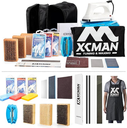 XCMAN Complete Ski Snowboard Tuning and Waxing Kit with Waxing Iron,Universal Wax,Edge