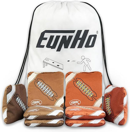 EunHo Dual Sided Cornhole Bags Regulation Set of 8 Professional Cornhole Bean Bags Slick and Stick