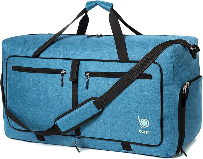 Bago Large Foldable Duffel Bags for Traveling Women & Men - 80L Packable Duffle Bag for Travel with