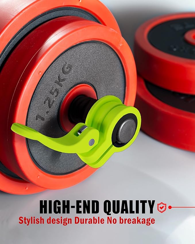 Narrow Barbell Clips 2.5cm Width for Olympic Bars, 0.9-1.18inch Adjustable Weight Clamps, Quick